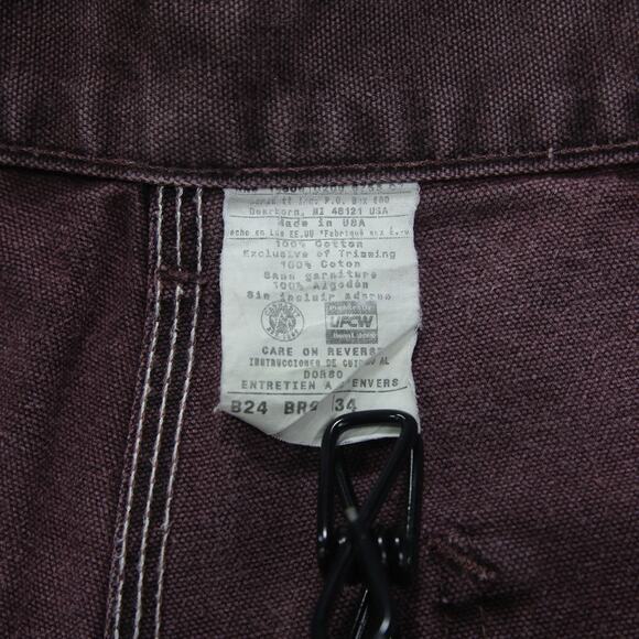 RARE Vintage Carhartt B24 BRG Burgundy Faded Purple Carpenter Shorts 32x7 - Picture 13 of 13